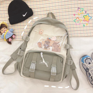 Color: Green - Cute Teenage High School Student Junior High School Student Backpack Q119-CJBHNSNS34042-Green