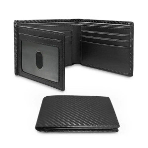 Color: Beige, Ships From: CHINA - Slim Minimalist Tri-Fold Wallet Carbon Fiber RFID Blocking Men's  F640-12000028615760717