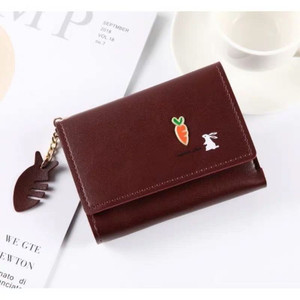 Color: Wine Red - New Style Short Wallet Women Tri Fold Multifunctional Small Wallet Q119-CJNS101316804DW