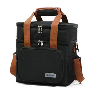 Color: black - BAGNEER Thermal Lunch Bag Camping Picnic Food Cooler Bags Insulated Case Waterproof  F640-12000033283531814