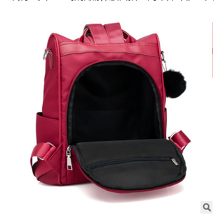 Color: Red PU - 2021 new soft leather backpack female large capacity retro wind backpack multi-func Q119-CJBHNSNS03534-Red PU