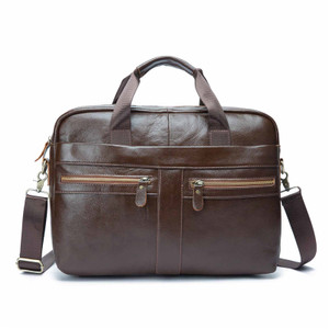 Color: Brown - Genuine Leather Men's Top Layer Cowhide One-shoulder Messenger Bag Q119-CJNS118036301AZ