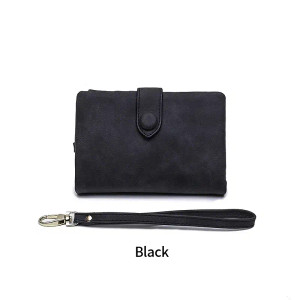 Color: black - MIYIN 2024 New Wallet Women's Short Korean Cute Buckle Double Discount Multi Card Ch F640-12000032804883829
