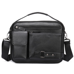Color: 6004 Black Natural Fall - Men's High Sense Oil Wax Genuine Goods Genuine Leather Messenger B Q119-CJNS223768207GT