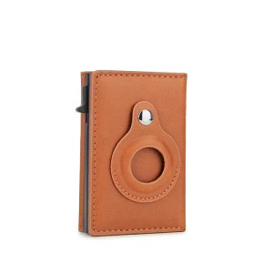 Color: black - Retro Minimalist Men's AirTag Wallet RFID Credit Card Holder Men Wallet Pop Up Multi F640-12000040368559388