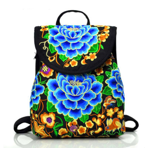 Color: Blue, Size: S - Embroidered bag for lady with embroidered shoulders Q119-CJBHNSNS07587-Blue-S