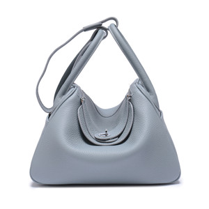 Color: Linen blue, Model: 30 - Cow leather lychee platinum bag doctor bag medicine bag Q119-CJBHNSNS06745-Linen blue-30