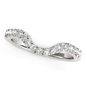 Size: 3 - 14k White Gold Curved Style Wedding Ring with Diamonds (1/3 cttw) P150-46357-3