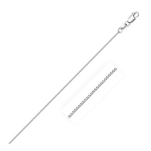 Size: 16'' - 14k White Gold Classic Box Chain (0.60 mm) P150-39034-16