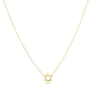 Size: 18 - 14k Yellow Gold Star of David Necklace P150-26246-18