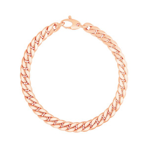 Size: 7.25'' - 14K Rose Gold Cuban Link Bracelet P150-70657-7.25