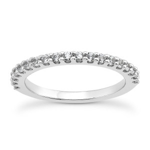 Size: 8 - 14k White Gold Shared Prong Diamond Wedding Ring Band with U Settings P150-28956-8