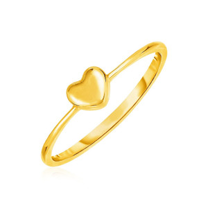 Size: 7 - 14k Yellow Gold Ring with Puffed Heart P150-67574-7