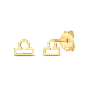 14k Yellow Gold Libra Stud Earrings P150-87804