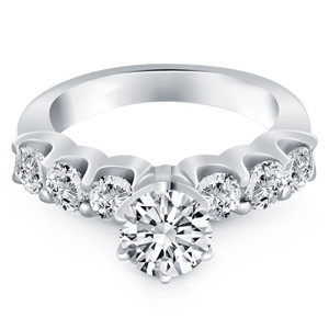 Size: 6 - 14k White Gold Shared Prong Diamond Engagement Ring P150-33196-6