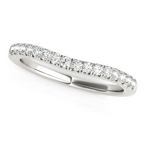 Size: 5.5 - 14k White Gold Pave Set Round Curved Wedding Band (1/4 cttw) P150-76343-5.5