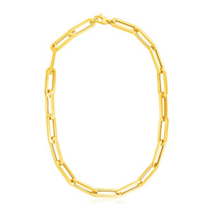 Size: 18'' - 14k Yellow Gold Extra Wide Paperclip Chain Necklace P150-78533-18
