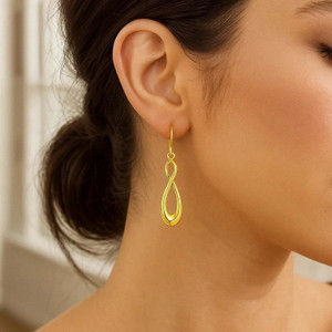 14k Yellow Gold Polished Earrings in Infinity Design P150-27643