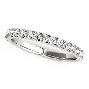Size: 7 - 14k White Gold Round Pave Setting Diamond Wedding Band (3/8 cttw) P150-37456-7