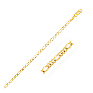 Size: 7'' - 2.8mm 14k Yellow Gold Solid Figaro Bracelet P150-66469-7