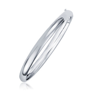 Size: 7'' - Classic Bangle in 14k White Gold (5.0mm) P150-77665-7