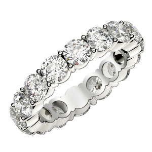 Size: 5 - Round Cut Lab Grown Diamond Eternity Ring in 14k White Gold (4 cttw FG/VS2) P150-76240-5