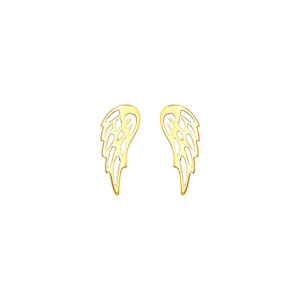14k Yellow Gold Polished Wing Post Earrings P150-5486