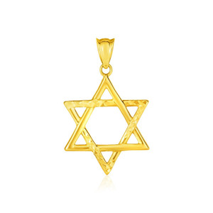 14k Yellow Gold Star of David Pendant P150-56660