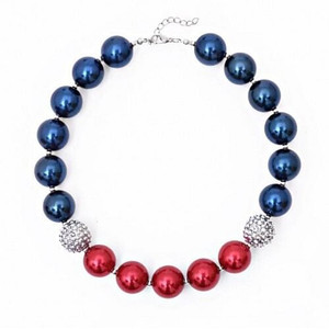 Mixed Color Acrylic Beads Kids Fashion Necklace A392-bbj109