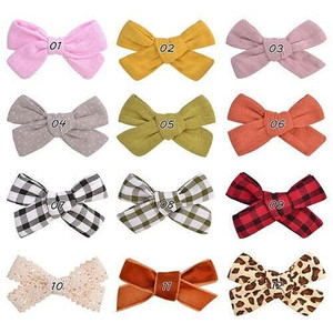 (12 pcs) Graceful Bowknot Toddler Cloth Hair Clip Set A392-bbj167