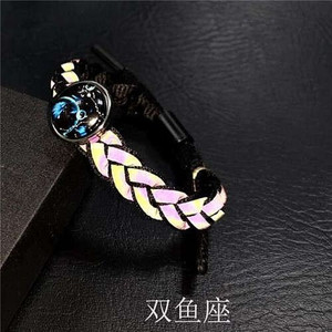 Constellation Pop Fashion Weaving Rope Luminous Bracelet - Pisces A392-fabr2320