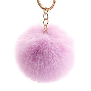 Minimalist Design Popular Style Sweet Fluffy Ball Bag Decoration Key Ring - Violet A392-fakc0007