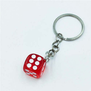 Simple Style Classic Dice Design Wholesale Key Ring - Red A392-fakc0057