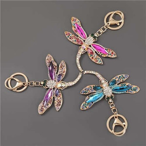 3 Colors Available Korean Fashion Beautiful Dragonfly Women Car Key Chain A392-fakc0188