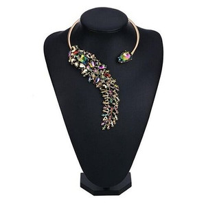 Unique Asymmetric Ear of Wheat Design High Fashion Costume Necklace - Multicolor A392-fane4729