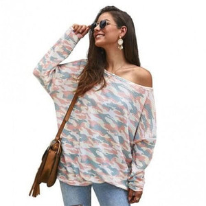 Long Sleeves Casual Style Camouflage Parttern Winter Fashion Women Shirt/ Top - Pink A392-fast0114