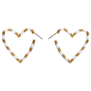 Heart Shape Concise Fashion Earrings - White A392-fear3690