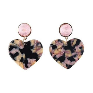 Acrylic Heart Night Club Fashion Women Alloy Wholesale Earrings - Black A392-fear5854