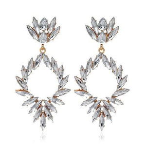Creative Leaves Pattern Hollow Women Wholesale Drop Earrings - White A392-fear6615