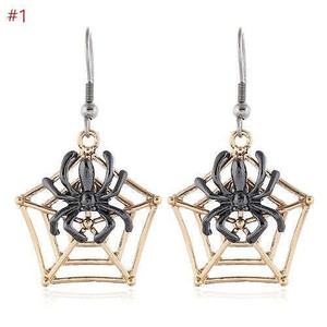 Spider Web Halloween Jewelry Fashion Women Statement Wholesale Earrings A392-fear7055