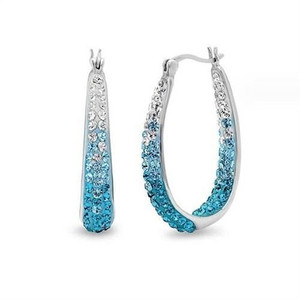 Waterdrop Inspired Elegant Alloy Hoop Wholesale Costume Earrings - Blue A392-fear8438