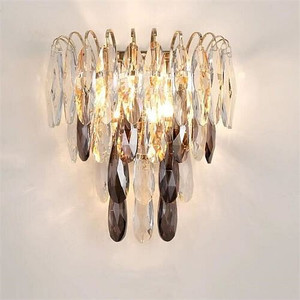 Shining Oval Crystal Drops Design Wall Lamp A392-flig0059