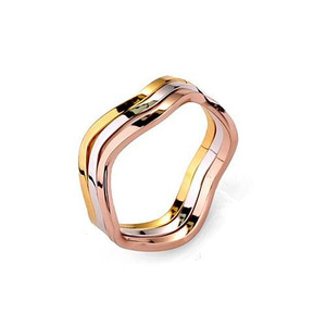 Ripple Design Rose Gold and Platinum Plated Combo Ring A392-rgri0148