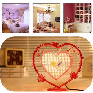 Vintage Artificial Light Love Heart Antique Table Lamp Gift Room Decor C122-1073319