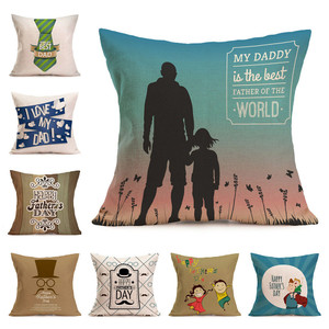 Honana WX-P4 43x43cm Father's Day Gift Flower Cotton Linen Pillow Case Cushion Cover Home Car Decor C122-1150873