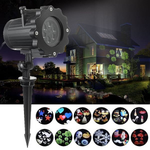 12 Patterns 4W Outdoor LED Projector Stage Light Waterproof Lawn Garden Landscape Christmas Decor C122-1220028