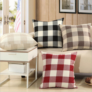 KC-W08 Simple Plaid and Striped Cushion Covers Throw Pillow Case for Sofa Bed Office Car Cafe C122-1232876