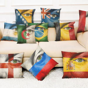 Honana BX The 2018 World Cup Cotton Linen Cushion Pillow Case Eye National Flag Pillow Cover C122-1298566