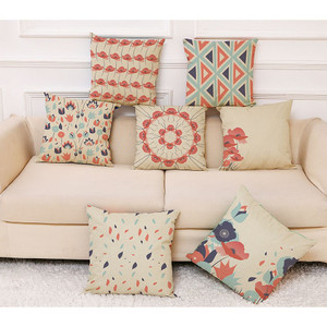 Honana Colorful Flower Creative Pattern Pillow Case Cotton Linen Throw Cushion Cover C122-1320121
