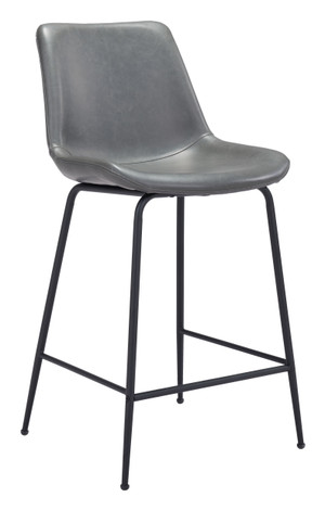 26" Gray And Black Steel Low Back Counter Height Bar Chair N270-396531